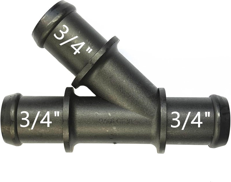 FEEDUN 3/4",Radiator Coolant Hose 3-Way Connector,Heater Y-Joint Diverter,Water Pipe Splitter Repair Kit for Chevrolet,Mercedes-Benz,BMW,Audi,Volkswagen,Volvo,Buick,Ford,Toyota,Honda,Jeep,Ram,GMC,19mm,0.75in - Image 1